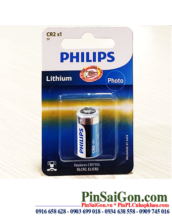 Pin Philips CR2 _Pin CR15H270; Pin 3v lithium Philips DLCR2 chính hãng _Loại Vỉ 1viên